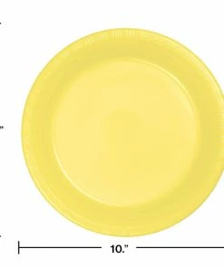 Creative Converting Solid Color Tableware Mimosa Yellow Plastic Banquet Plates, 20 Ct