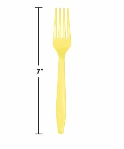 Creative Converting Mimosa Yellow Plastic Forks, 24 Ct Solid Color Tableware