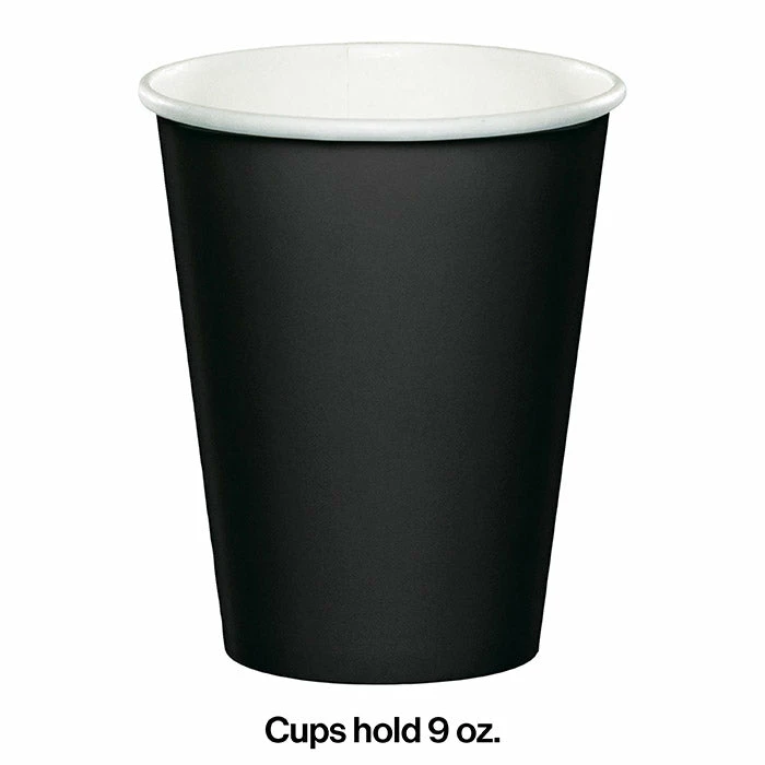 Creative Converting Solid Color Tableware Black Velvet Hot/Cold Paper Cups 9 Oz., 8 Ct