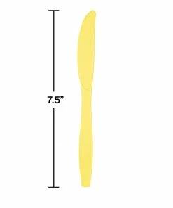 Creative Converting Mimosa Yellow Plastic Knives, 24 Ct