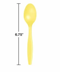Creative Converting Mimosa Yellow Plastic Spoons, 24 Ct Solid Color Tableware