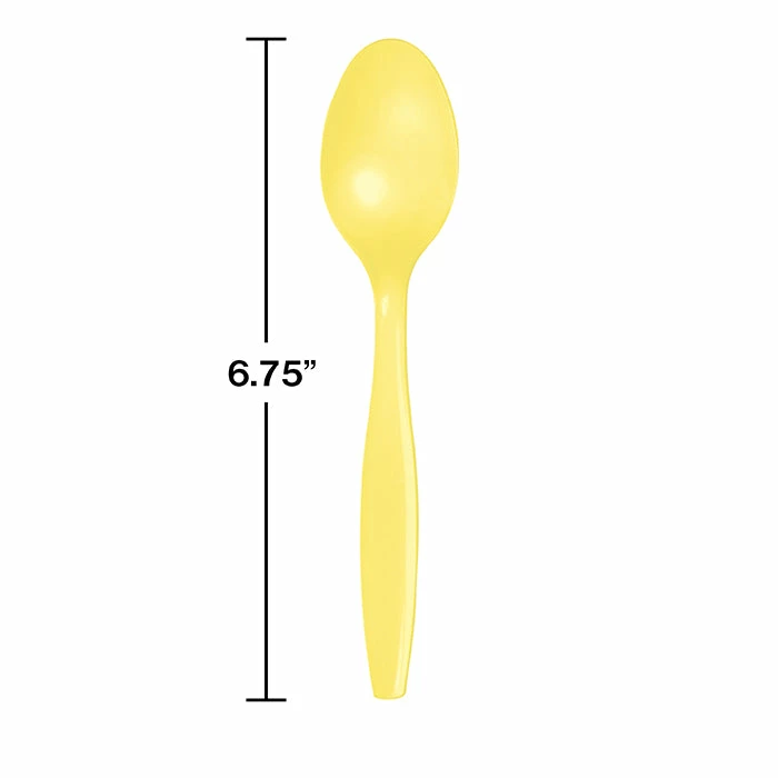 Creative Converting Mimosa Yellow Plastic Spoons, 24 Ct Solid Color Tableware