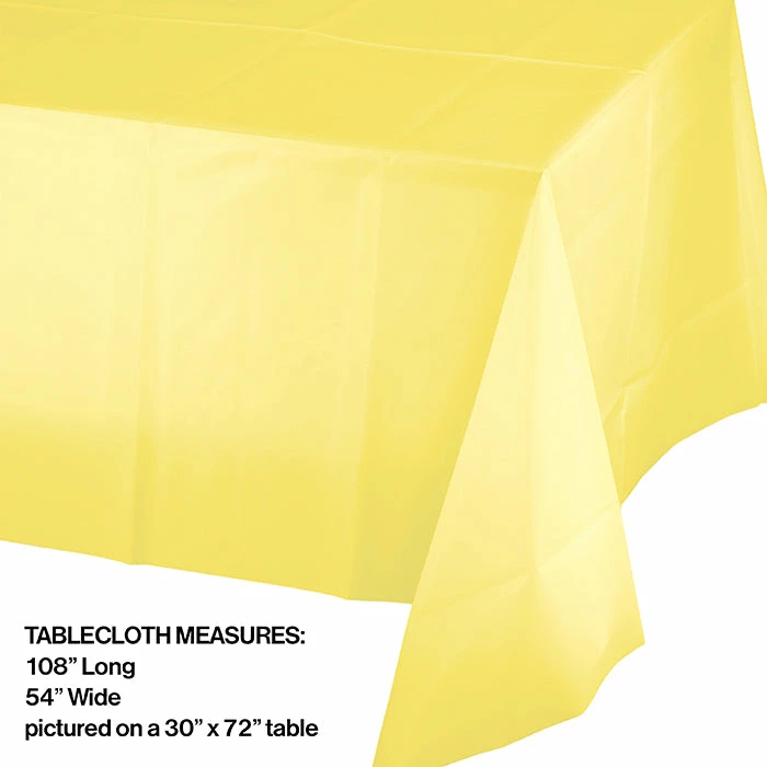 Creative Converting Solid Color Tableware Mimosa Tablecover Plastic 54" X 108"