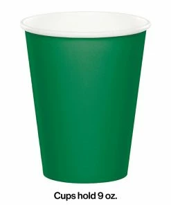 Creative Converting Emerald Green Hot/Cold Paper Cups 9 Oz., 8 Ct Solid Color Tableware