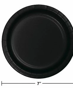 Creative Converting Black Dessert Plates, 8 Ct Solid Color Tableware