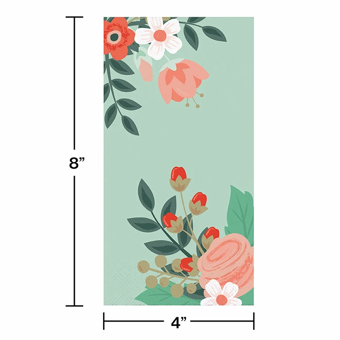 Creative Converting Spring And Floral Themed Decorations Modern Floral Guest Towel, 3 Ply, 16 Ct