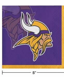 Creative Converting NFL And Football Party Supplies Minnesota Vikings Beverage Napkins, 16 Ct