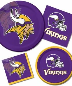 Creative Converting NFL And Football Party Supplies Minnesota Vikings Beverage Napkins, 16 Ct