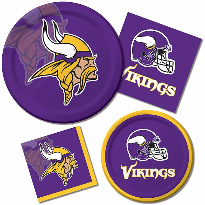 Creative Converting NFL And Football Party Supplies Minnesota Vikings Beverage Napkins, 16 Ct