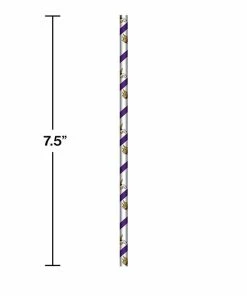 Creative Converting NFL And Football Party Supplies Minnesota Vikings Paper Straws, 24 Ct