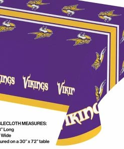 Creative Converting NFL And Football Party Supplies Minnesota Vikings Plastic Table Cover, 54" X 102"