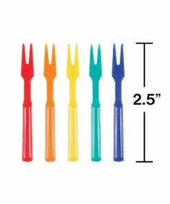 Creative Converting New Year's Eve Party Supplies Assorted Color Cocktail Forks, 30 Ct