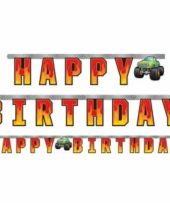 Creative Converting Kids Birthday Party Themes Monster Truck Rally Jointed Banner Lg