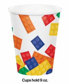 Creative Converting Kids Birthday Party Themes Block Party Hot/Cold Paper Cups 9 Oz., 8 Ct
