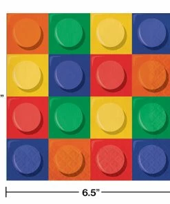 Creative Converting Kids Birthday Party Themes Block Party Napkins, 16 Ct