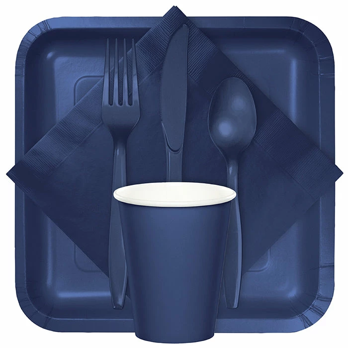 Creative Converting Navy Assorted Plastic Cutlery, 24 Ct