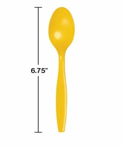 Creative Converting School Bus Yellow Plastic Spoons, 24 Ct