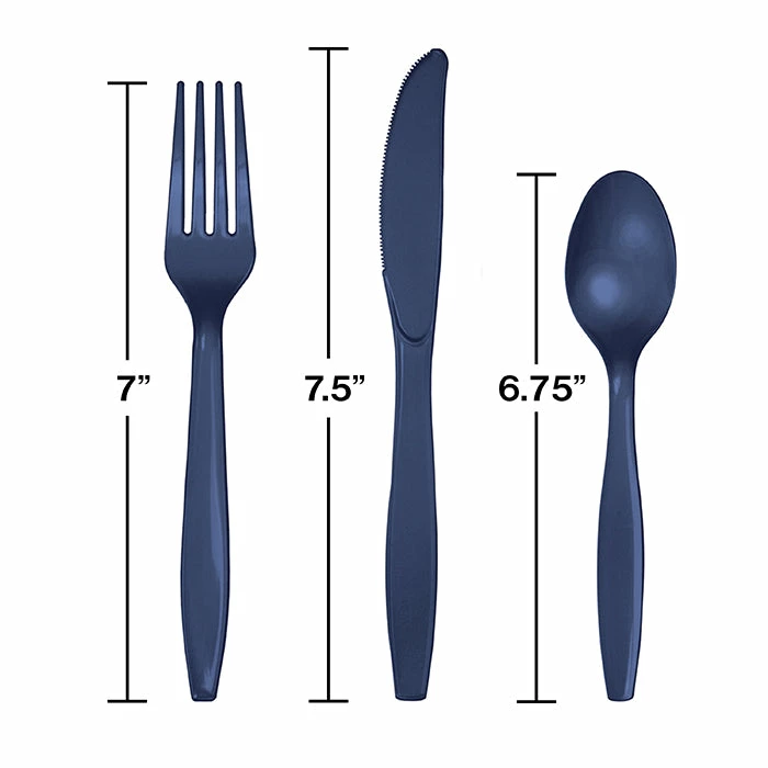 Creative Converting Navy Assorted Plastic Cutlery, 24 Ct