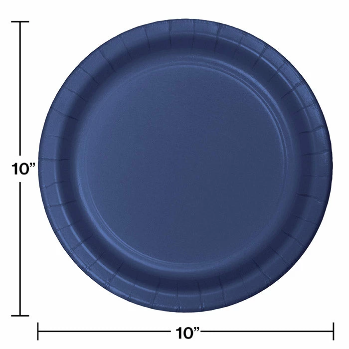 Creative Converting Navy Blue Banquet Plates, 24 Ct Solid Color Tableware