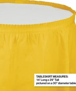 Creative Converting School Bus Yellow Plastic Tableskirt, 14' X 29"