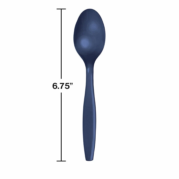 Creative Converting Navy Blue Plastic Spoons, 50 Ct Solid Color Tableware