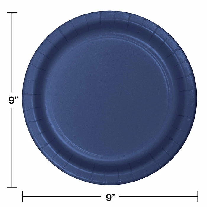 Creative Converting Solid Color Tableware Navy Blue Paper Plates, 24 Ct