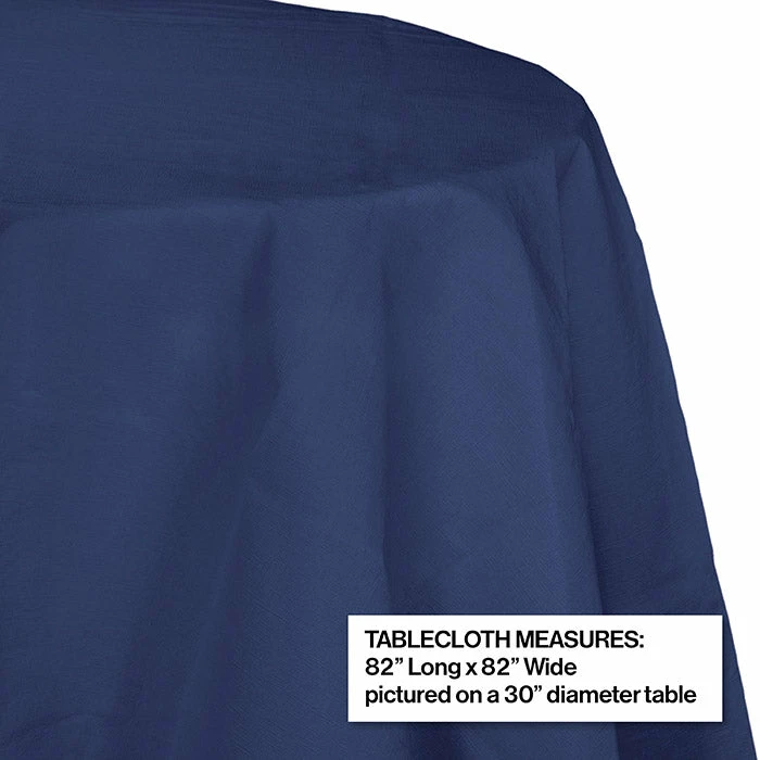 Creative Converting Navy Tablecover, Octy Round 82" Polylined Tissue