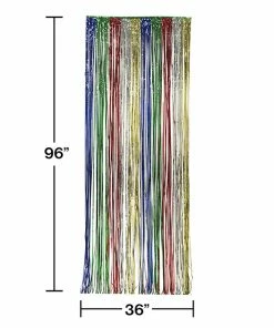 Creative Converting General Decorations Foil Door Curtain Multicolor, 8'X3'