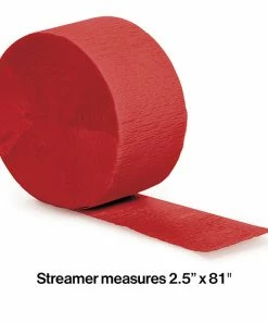 Creative Converting Classic Red Crepe Streamers 81' Solid Color Tableware