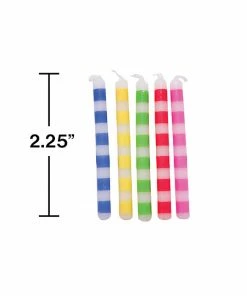 Creative Converting Multicolor Striped Candles, 20 Ct