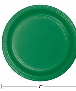 Creative Converting Solid Color Tableware Emerald Green Dessert Plates, 8 Ct
