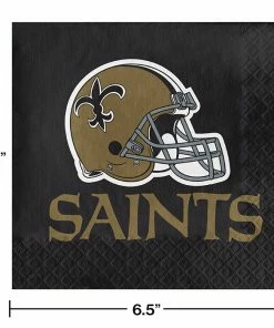 Creative Converting NFL And Football Party Supplies New Orleans Saints Napkins, 16 Ct
