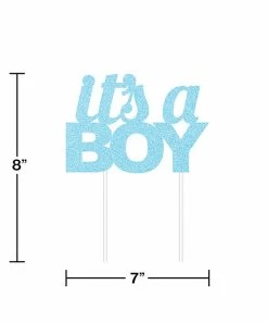 Creative Converting Baby Showers Blue Glitter It's A Boy Cake Topper