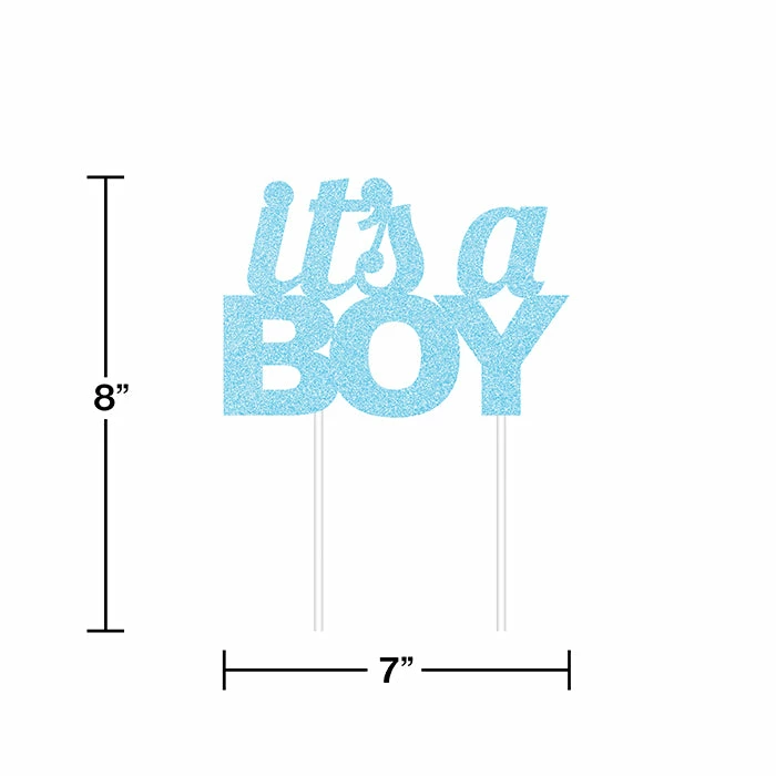 Creative Converting Baby Showers Blue Glitter It's A Boy Cake Topper