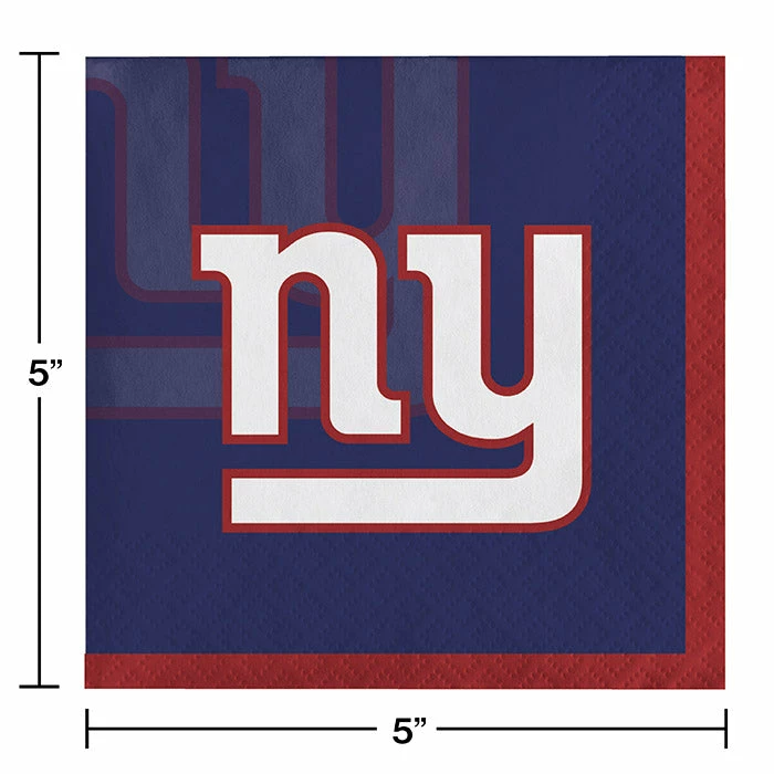 Creative Converting NFL And Football Party Supplies New York Giants Beverage Napkins, 16 Ct