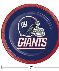 Creative Converting New York Giants Dessert Plates, 8 Ct NFL And Football Party Supplies