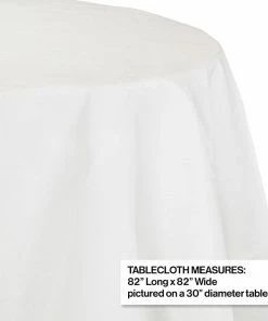 Creative Converting White Tablecover, Octy Round 82" Polylined Tissue