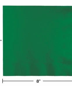 Creative Converting Emerald Green Dinner Napkins 3Ply 1/4Fld, 25 Ct Solid Color Tableware