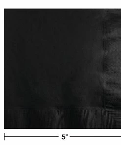 Creative Converting Solid Color Tableware Black Velvet Beverage Napkin 2Ply, 200 Ct