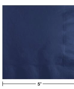 Creative Converting Solid Color Tableware Navy Beverage Napkin, 3 Ply, 50 Ct
