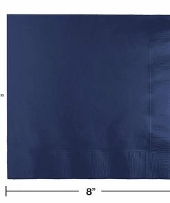 Creative Converting Solid Color Tableware Navy Dinner Napkins 3Ply 1/4Fld, 25 Ct