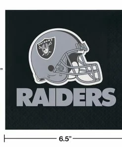 Creative Converting NFL And Football Party Supplies Las Vegas Raiders Napkins, 16 Ct
