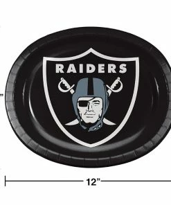 Creative Converting NFL And Football Party Supplies Las Vegas Raiders Oval Platter 10