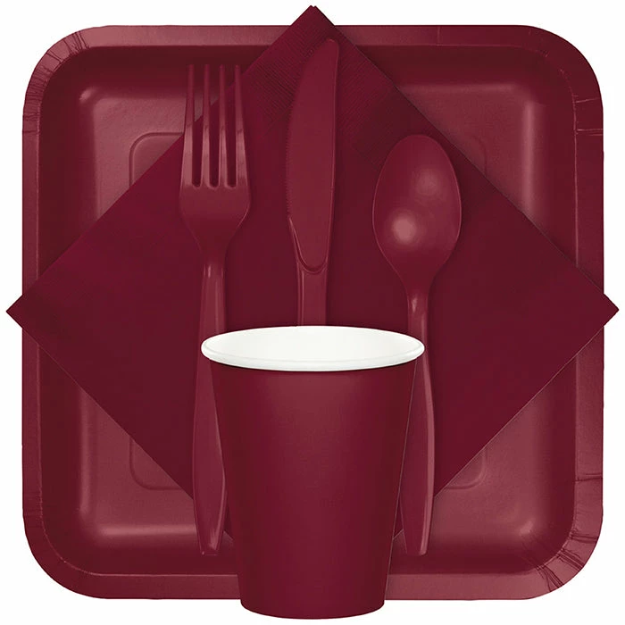 Creative Converting Solid Color Tableware Burgundy Red Plastic Forks, 24 Ct