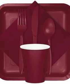 Creative Converting Burgundy Dinner Napkins 2Ply 1/8Fld, 100 Ct