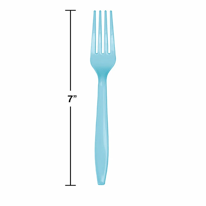 Creative Converting Solid Color Tableware Pastel Blue Plastic Forks, 50 Ct
