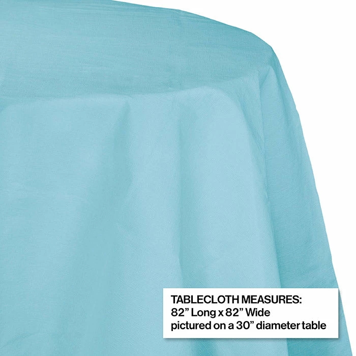 Creative Converting Pastel Blue Tablecover, Octy Round 82" Polylined Tissue Solid Color Tableware