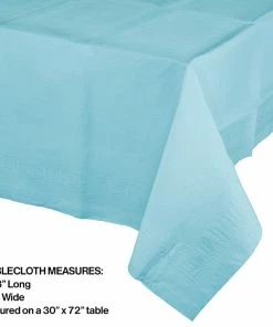 Creative Converting Pastel Blue Tablecover 54"X 108" Polylined Tissue Solid Color Tableware