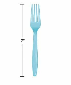 Creative Converting Pastel Blue Plastic Forks, 24 Ct Solid Color Tableware