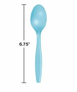 Creative Converting Pastel Blue Plastic Spoons, 24 Ct Solid Color Tableware